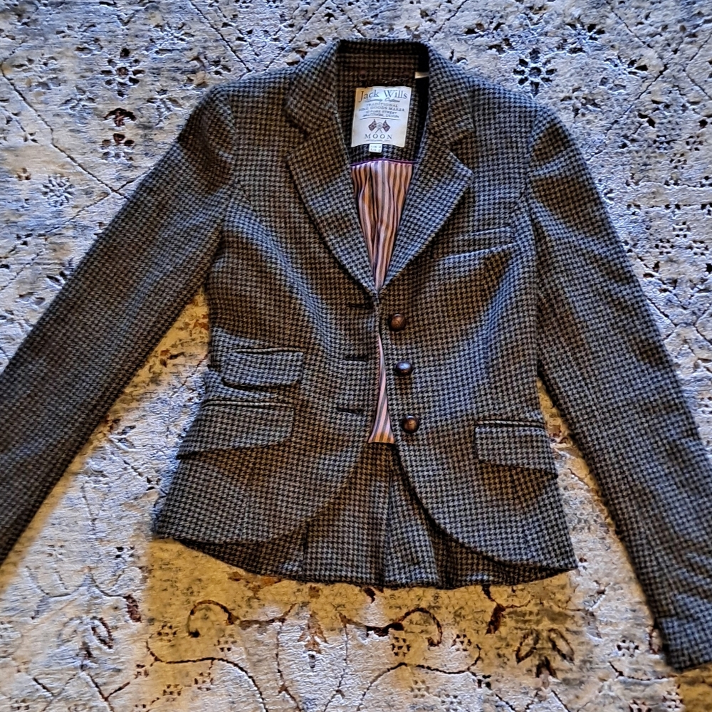 Jack Wills Women Brown Wool Blazer 0
